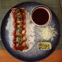 Crispy pork on rice (a bit dry and really small "salad") at HeyBong - The Healthy Secrets  in Siem Reap