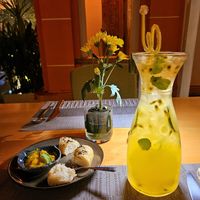Iced passion fruit tea and a free starter: bread and mango jam at HeyBong - The Healthy Secrets  in Siem Reap