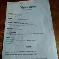 New vegan menu  at Thatch in Croyde