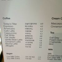 menu at Flour Artisan Bakery in Seoul