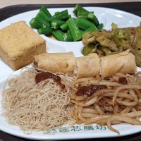 3 item plate with noodles at Lian Xin - 莲芯膳坊 in Central Singapore