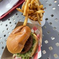Beyond burger (no cheese, no Mayo). Not sure if bun is vegan…   at Cascades in Nassau