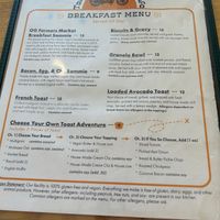 Menu at Tandem Bakery & Cafe in Missoula