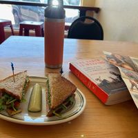 Sitting inside with the OG Farmers Market Breakfast Sammie at Tandem Bakery & Cafe in Missoula
