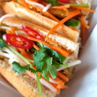 Vegan chicken with satay sauce baguette at BUDDHA TASTE in South East London