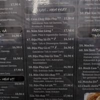 Vegan section on the menu at Coconut Bowl in Munich