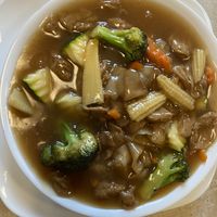 Lar nar noodles with seitan   at Thai Orchid in Stroudsburg