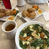 Tofu veg soups (large), pumpkin samosas   at Thai Orchid in Stroudsburg