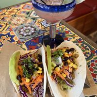 Vegan “impossible meat” tacos 🌮🌱  at Jalapeño's Cantina & Tacos in Ponce