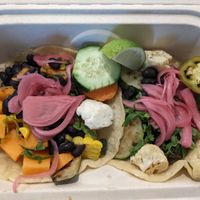 Sweet potato and cauliflower vegan tacos at Cosa Sabrosa in Ann Arbor