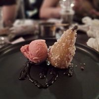 Poached pear at The Hole In The Wall in Bristol
