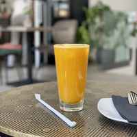 Spiced immune booster juice  at Elysian Plant Based Kitchen Bar in Limassol