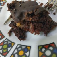 Um bolinho de chocolate delicioso que provei quando abriram, a acompanhar um cafezinho. at Vegan Details in Braga