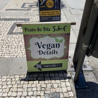 Sign outside   at Vegan Details in Braga