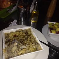 Lasagna and salad at VEGANO El Buen Alimento in Cali