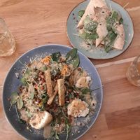 Vegan gado gado salad and quesadillas at Trip Cafe in Tallinn
