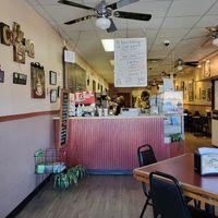 Front counter as you walk in. Seat yourself! at Kathy's Java Express in Sanford