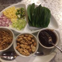 Very interesting spinach wrap appetizer  at Chantanee in Bothell