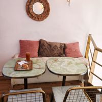 Upstairs seats at Clara Jung Pâtisserie in Montpellier