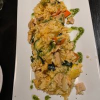 Risotto with "added soy chicken protein" just "thrown on" to the rice at Il Mulino in Fort Lauderdale