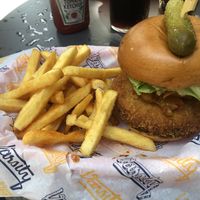 Mushroom vegan burger  at Varsity in Fremantle