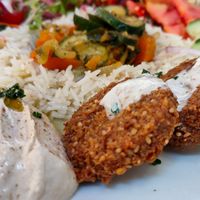 Falafel and hummos at Al Madina in Pisa