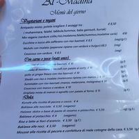 Menú at Al Madina in Pisa
