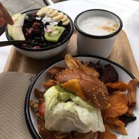 The matte lachiato was very tasty and is a cheaper alternative to whatever is in their very expensive cup of coffee  at Wild & The Moon - Van Woustraat in Amsterdam