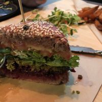 Pesto Falafel Burger  at The Vegan Table in Bangkok