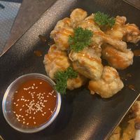 Cauliflower wings. Tasty    at The Vegan Table in Bangkok