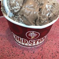 Silk Almondmilk Chocolate ice cream with coconut (vegan)  at Universal Studios - Cold Stone Creamery in Orlando