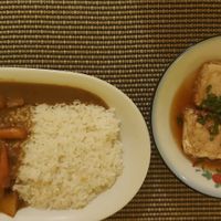 Japanse curry met tofu als bijgerecht at BIWAKO in Budapest