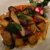 Spice basil eggplant with tofu at Thai Garden in Northampton