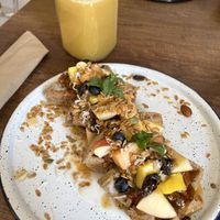 French toast and Maracuya juice   at Zona ProSalud in Guatape