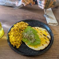 Traditional breakfast at Zona ProSalud in Guatape