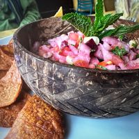 Vegan ceviche   at Mayan Kitchen in Sunnyvale
