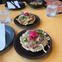 My husband had the tacos ( one pork and one jackfruit ) The flavors were spot on with vibrant vegetables topping and homemade tortilla shell !  at Mayan Kitchen in Sunnyvale