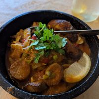 vegan scallop paella at Mayan Kitchen in Sunnyvale