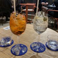 Aperol Spritz and cocktail recommended by server  at Drinks & Co in Paris
