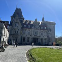 The castle next to the lunch spot  at Govinda's Restaurant in Septon