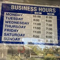 Hours posted on Oct 2024  at Platanito Latin Cuisine in Napa