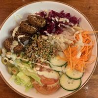 Falafel bowl ($5)  at Tahini in Cartagena