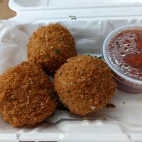 Vegan arancini at Peels On Wheels in Rochester