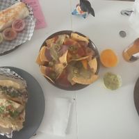 Tacos y burritos de nopal y de setas, nachos veganos at Mezcal in Madrid