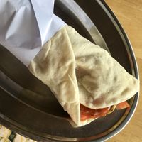 Falafel wrap with hot sauce instead of yogurt   at Pita Pita in Kampot