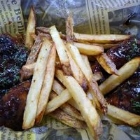 Vegan wings and fries at Atypical Vegan n More in Canton