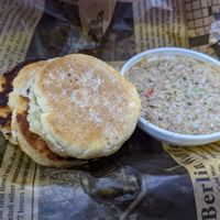 Biscuits and gravy at Atypical Vegan n More in Canton