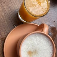 Coffee and orange juice (came with the shakshuka, no additional charge)  at MamaCocha in Pisac