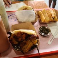 Pabellon Arepa and Yuca Fries at Miss Arepa in Lahaina
