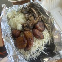Hongos pabellon bowl  at Miss Arepa in Lahaina